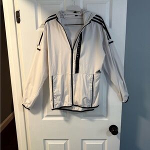 Adidas - Men’s- White Windbreaker- Large
